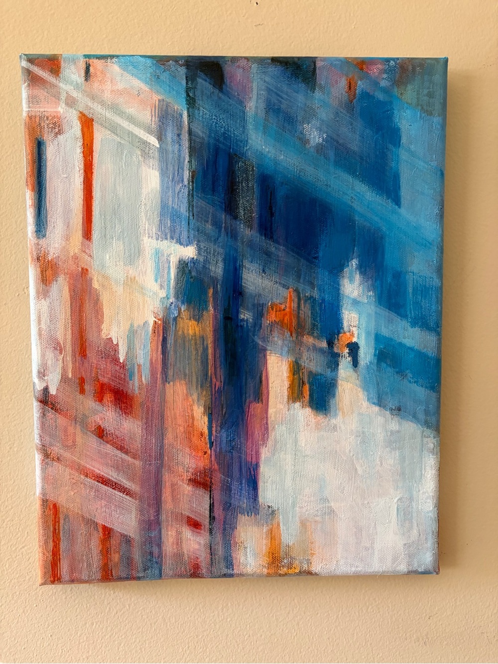 11X14” NYC Original Abstract Painting of New York City Ready to Hang